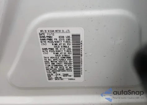 2013 Nissan Rogue Sv из США, поврежденный, VIN JN8AS5MT5DW015004